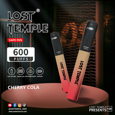 Buy Bulk Wholesale Lost Temple 600 Puffs Disposable Vape Device Kit Box of 10 - vapesourceuk