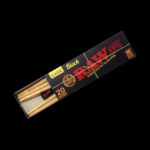 Buy Bulk Wholesale Raw - Black Classic K/S Cone - Pack of 20 - vapesourceuk