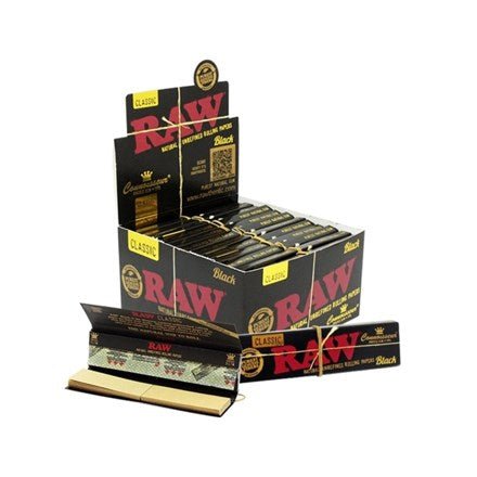 Buy Bulk Wholesale Raw - Black Connoisseur Papers+Tips - Pack of 24 - vapesourceuk